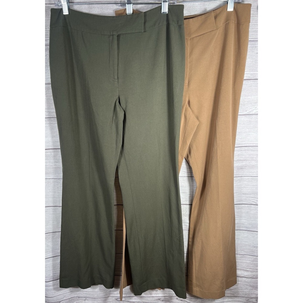 Soft Surroundings Women's Pull On Wide Leg Pants Lot Of 2 Brown Green Size M